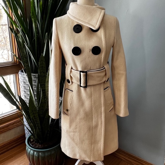 Soia & Kyo Ivory Wool Belted Coat - Picture 2 of 13